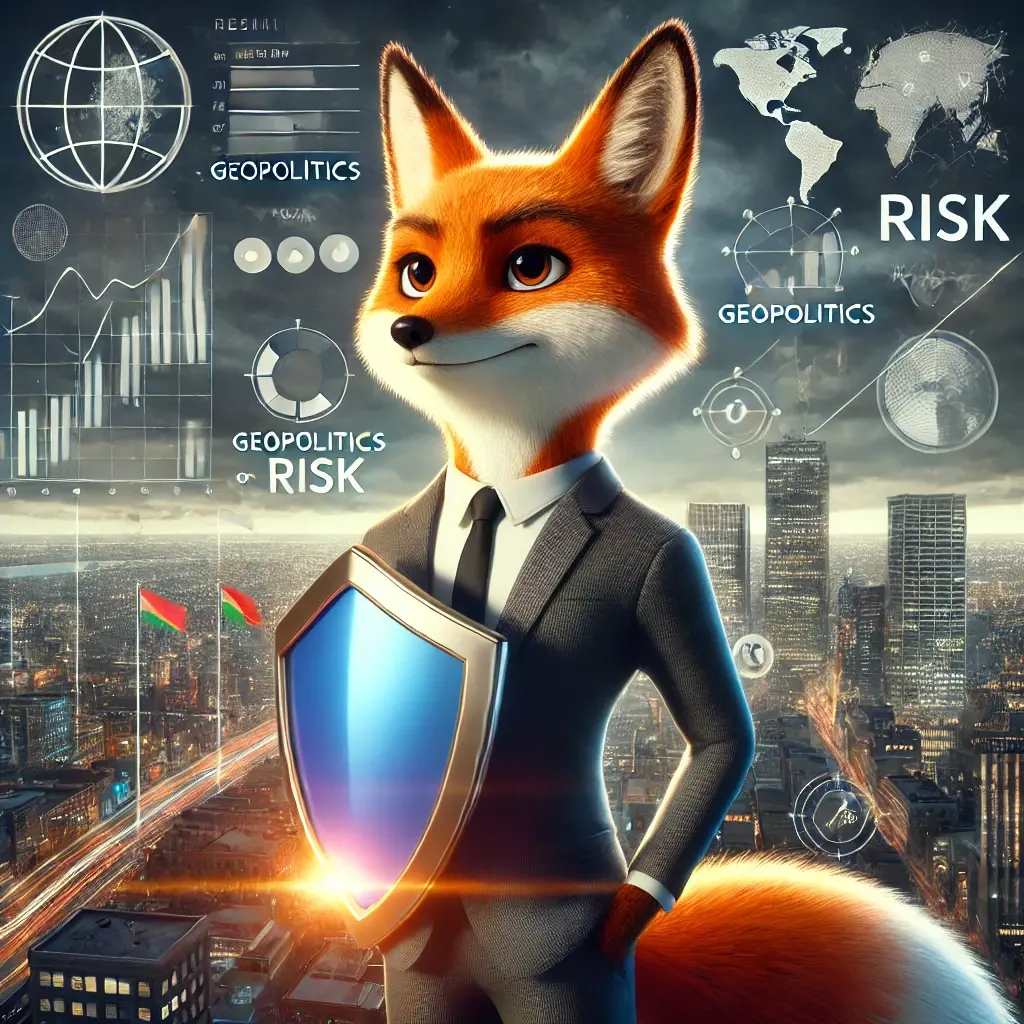 Dall e 2025 01 03 15 33 53 a modern 3d animated fox character wearing business attire suit and tie symbolizing resilience and adaptability standing confidently amidst a back