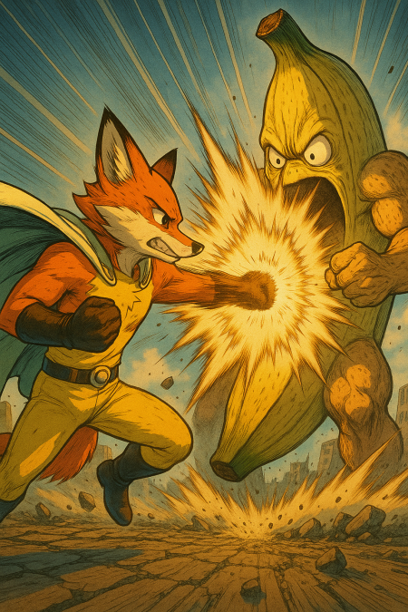 Le coup du renard contre la creature banane