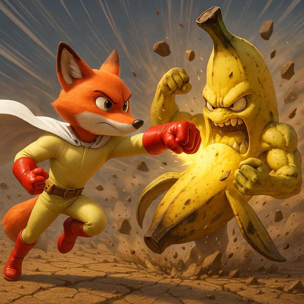 Le heros renarde et le monstre banane